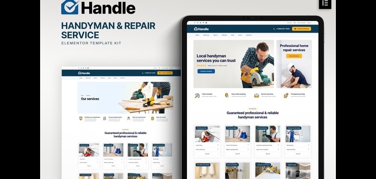 Item cover for download Handle - Handyman & Repair Service Elementor Template Kit