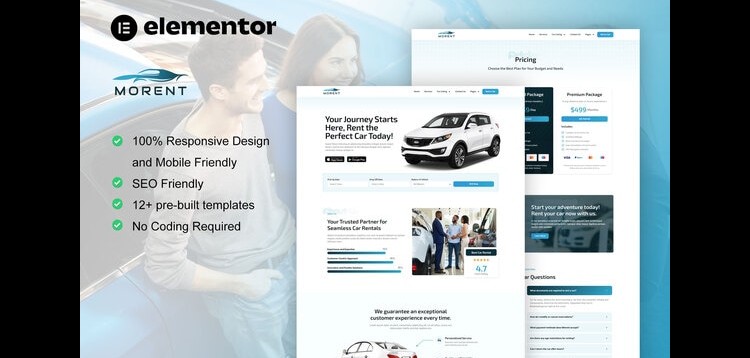 Item cover for download Morent - Car Rental Elementor Pro Template Kit