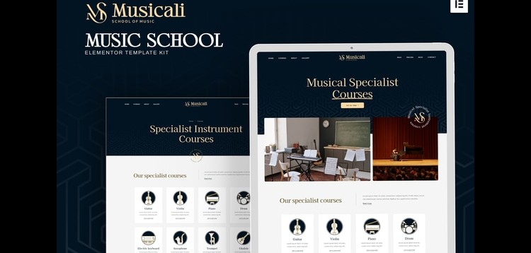 Item cover for download Musicali - Music School Elementor Template Kit