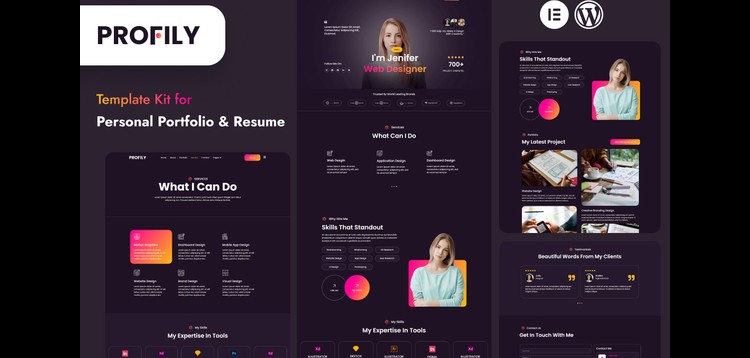 Item cover for download Profily - Personal Portfolios & Resume Elementor Template Kit