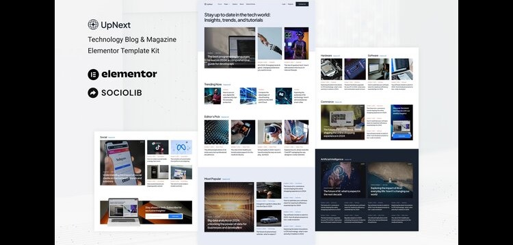 Item cover for download UpNext - Technology Blog & Magazine Elementor Template Kit