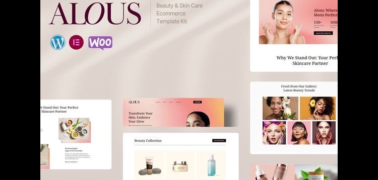 Item cover for download Alous - Beauty & Skin Care Ecommerce Elementor Pro Template Kit