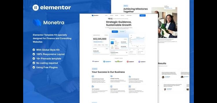Item cover for download Monetra - Finance and Consulting Elementor Template Kit