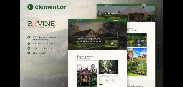 Item cover for download Ravine - Nature Cottage Elementor Template Kit