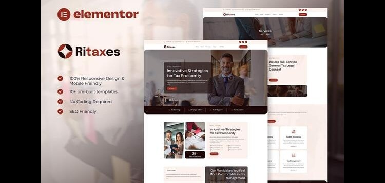 Item cover for download Ritaxes - Tax Advisor & Financial Consulting Elementor Template Kit