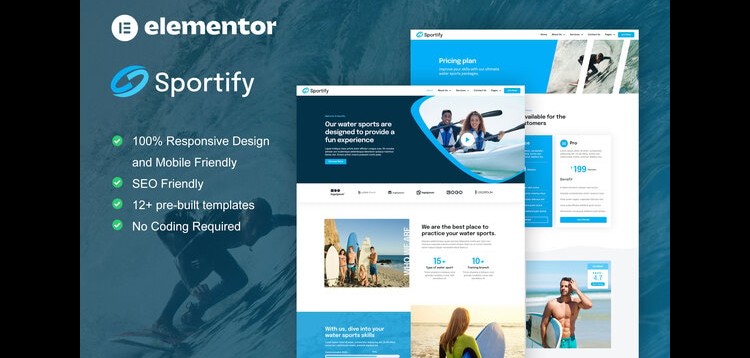 Item cover for download Sportify - Water Sports & Surfing Elementor Pro Template Kit
