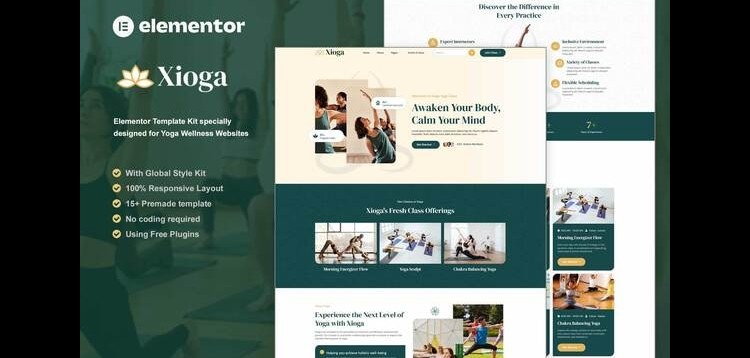 Item cover for download Xioga - Yoga Wellness Elementor Template Kit