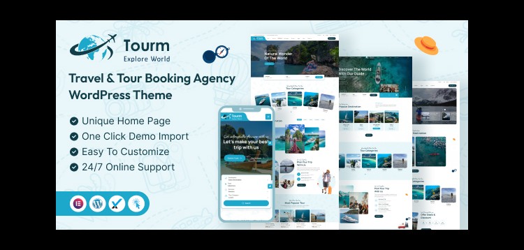 Item cover for download Tourm- Travel & Tour Booking Agency WordPress Theme