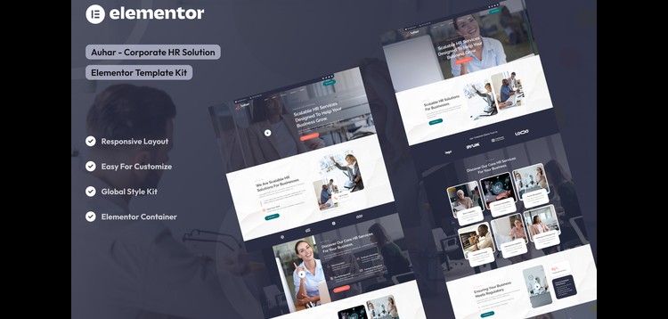 Item cover for download Auhar - Corporate HR Solutions Elementor Template Kit