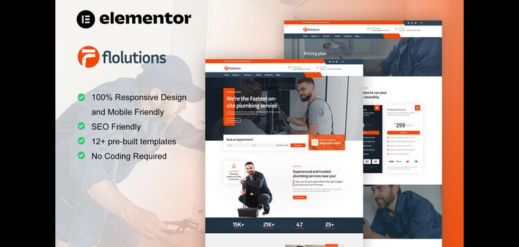 Item cover for download Flolution - Plumber & Repair Service Elementor Template Kit