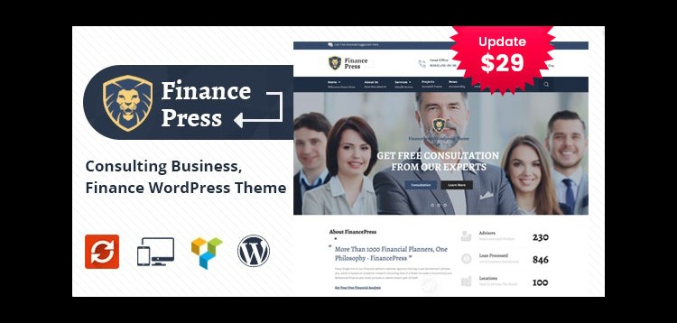 Item cover for download Finance Press - Consulting Business WordPress Theme