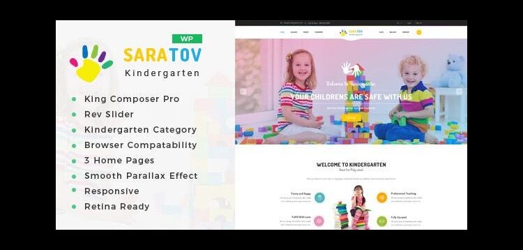 Item cover for download Saratov - Day Care & Kindergarten School WordPress Theme
