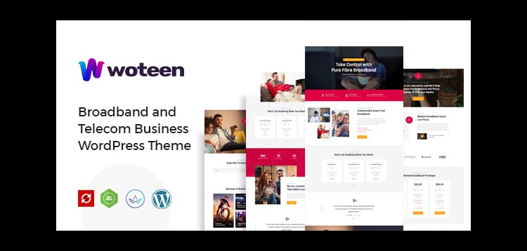 Item cover for download Woteen - Broadband and Telecom Business WordPress Theme