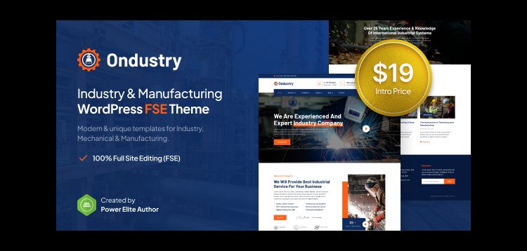 Item cover for download Ondustry – Industry & Manufacturing FSE WordPress Theme