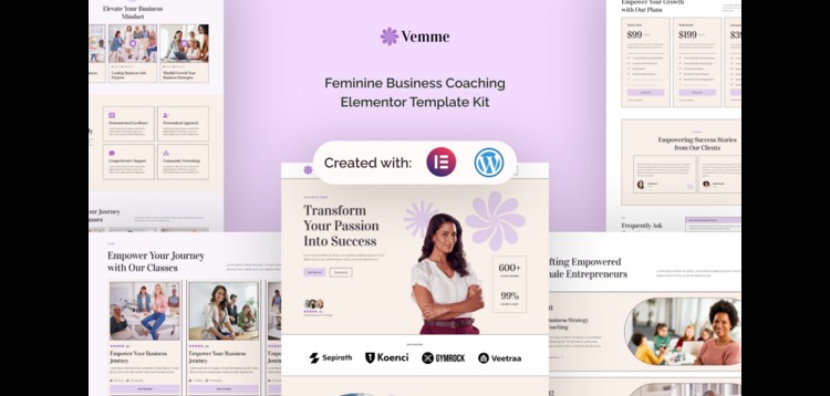 Item cover for download Vemme - Feminine Business Coaching Elementor Template Kit