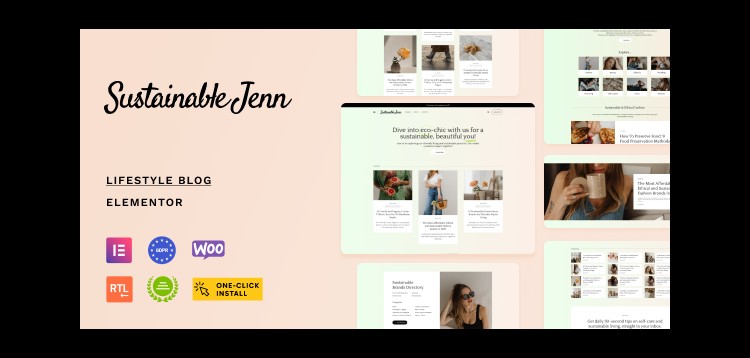 Item cover for download Sustainable Jenn - Eco Lifestyle Blog WordPress Theme
