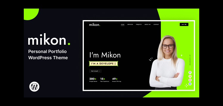 Item cover for download Mikon - Personal Portfolio WordPress Theme