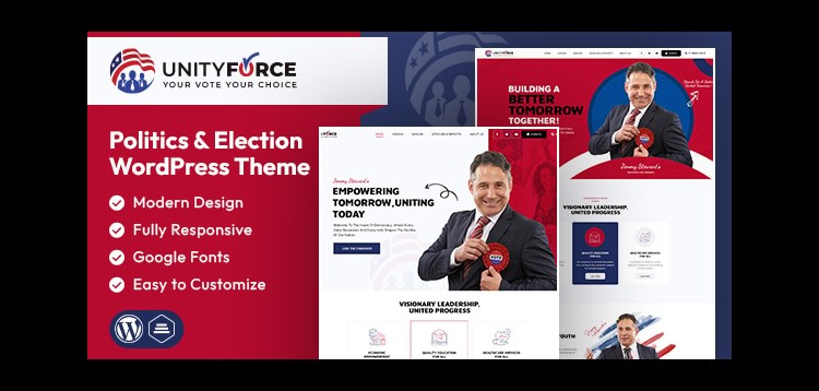 Item cover for download UnityForce | Politics & Election WordPress Theme