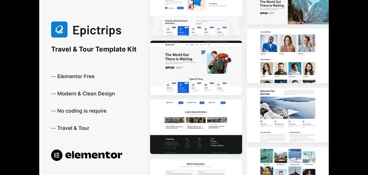 Item cover for download EpicTrips - Travel & Tour Elementor Template Kit