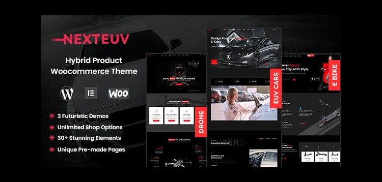 Item cover for download NextEuv - Single Product Shop, EV WordPress Theme