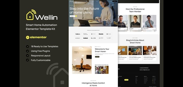 Item cover for download Wellin - Smart Home Automation Elementor Template Kit