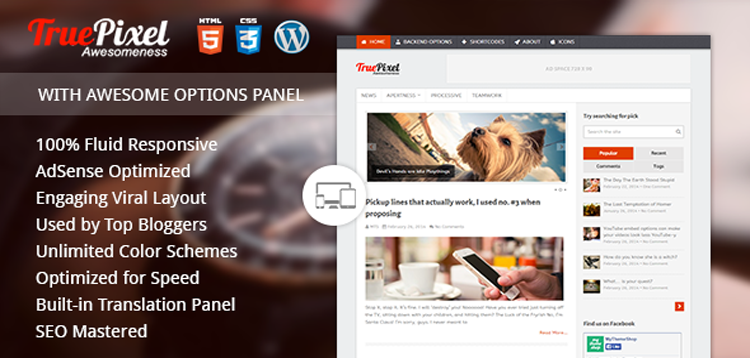 Item cover for download MyThemeShop TruePixel WordPress Theme