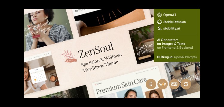 Item cover for download ZenSoul - Spa Salon & Wellness WordPress Theme + AI
