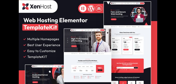 Item cover for download XenHost - Web Hosting Elementor Template Kit