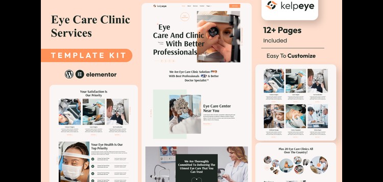 Item cover for download Kelpeye – Optometrist & Eye Care Elementor Template Kit