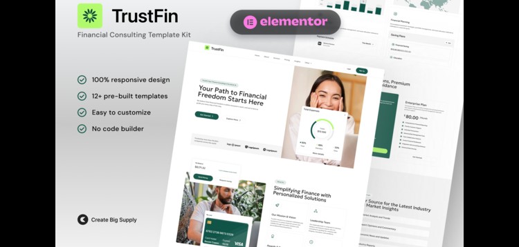 Item cover for download TrustFin - Financial Consulting Elementor Template Kit