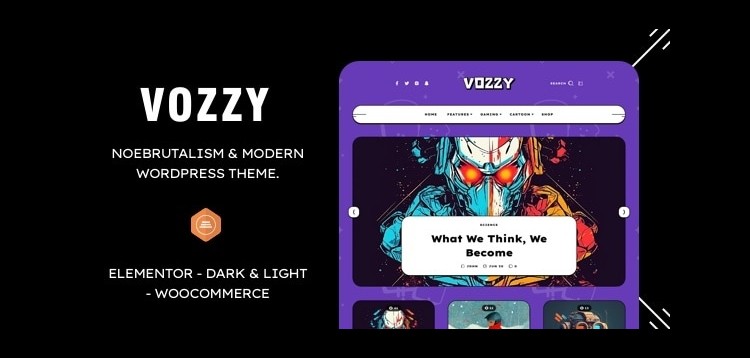 Item cover for download Vozzy - Modern & Neobrutalism WordPress Theme