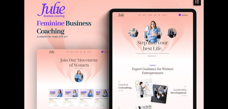 Item cover for download Julie - Feminine Business Coaching Elementor Template Kit