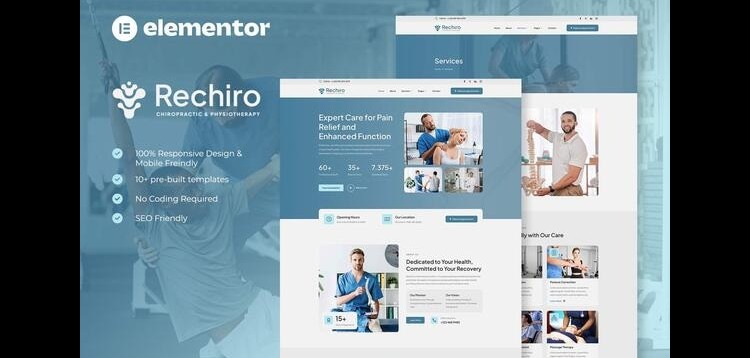 Item cover for download Rechiro - Chiropractic & Physiotherapy Elementor Template Kit