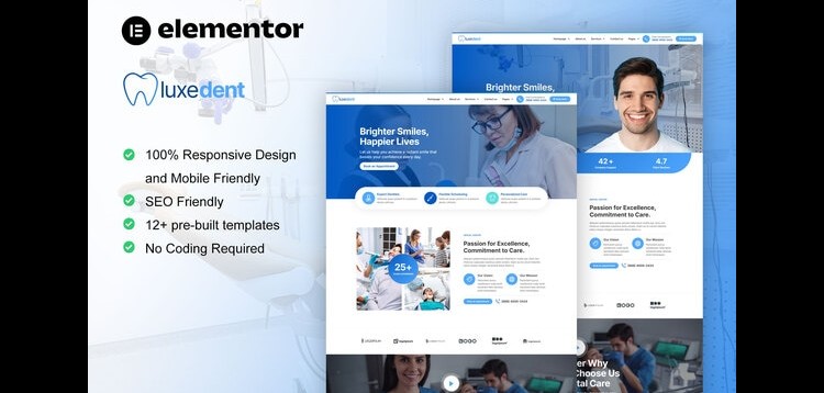 Item cover for download LuxeDent - Dentist & Dental Care Elementor Pro Template Kit