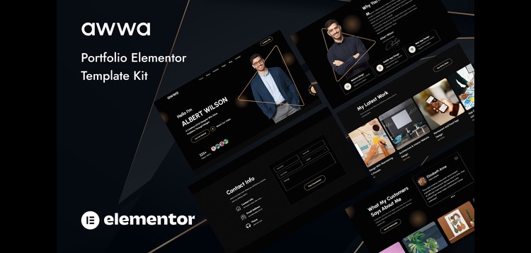 Item cover for download Awwa - Dark Portfolio Elementor Template Kit