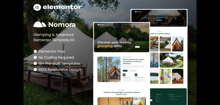 Item cover for download Nomora - Glamping & Adventure Elementor Template Kit