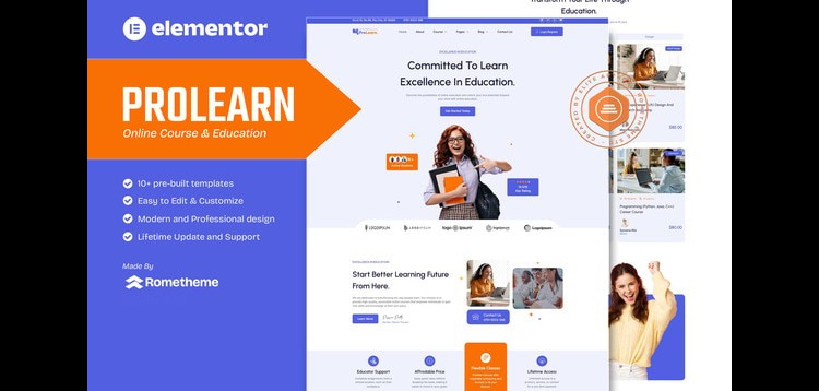 Item cover for download Prolearn - Online Course & Education Elementor Template Kit