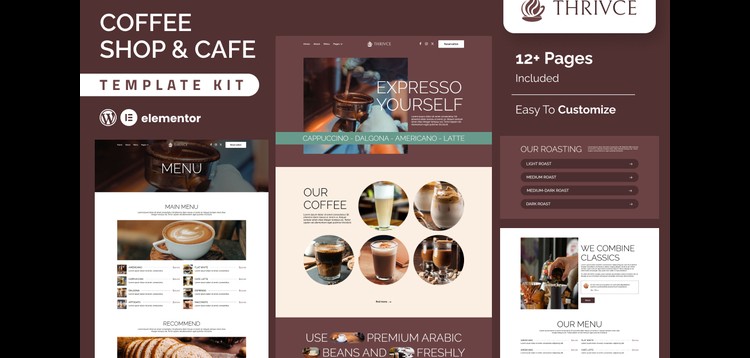 Item cover for download Thrivce – Coffee Shop & Cafe Elementor Template Kit