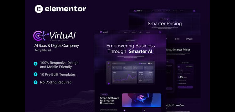 Item cover for download VirtuAI - AI Saas & Digital Company Elementor Template Kit