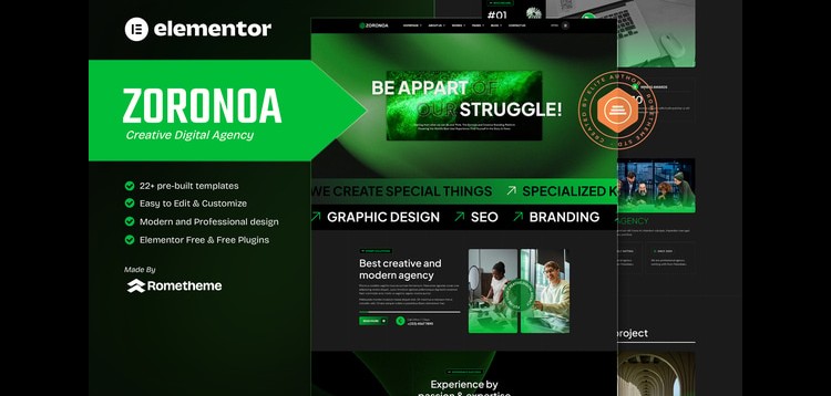 Item cover for download Zoronoa - Creative Digital Agency Elementor Template Kit