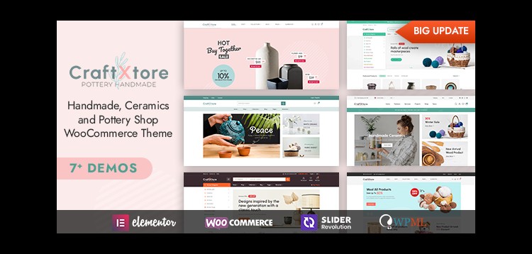 Item cover for download CraftXtore - Handmade, Ceramics and Pottery Shop WooCommerce Theme