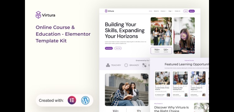 Item cover for download Virtura - Online Course & Education Elementor Template Kit