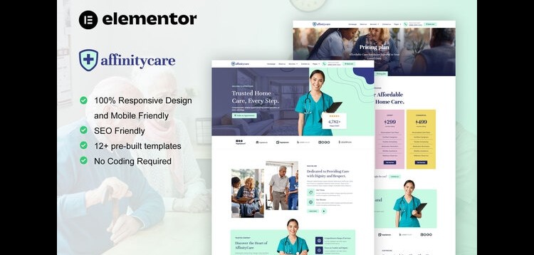 Item cover for download AffinityCare - Home Care & Private Nursing Services Elementor Template Kit