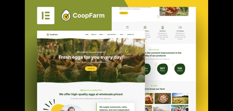 Item cover for download CoopFarm - Poultry Farm Elementor Pro Template Kit