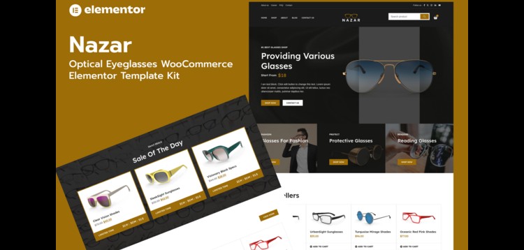 Item cover for download Nazar - Optical Eyewear WooCommerce Store Elementor Pro Template Kit