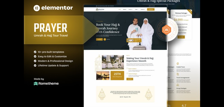 Item cover for download Prayer - Umrah & Hajj Tour Travel Elementor Template Kit