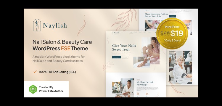 Item cover for download Naylish – Nail Salon & Beauty Care FSE WordPress Theme