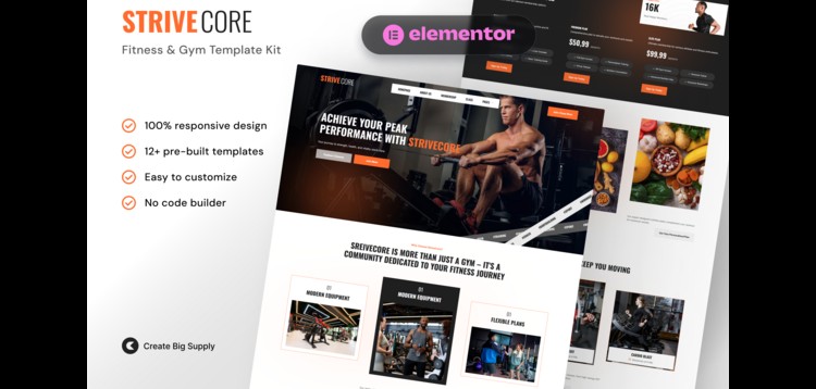 Item cover for download StriveCore - Fitness & Gym Elementor Template Kit