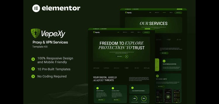 Item cover for download Vepexy - Proxy & VPN Services Elementor Template Kit