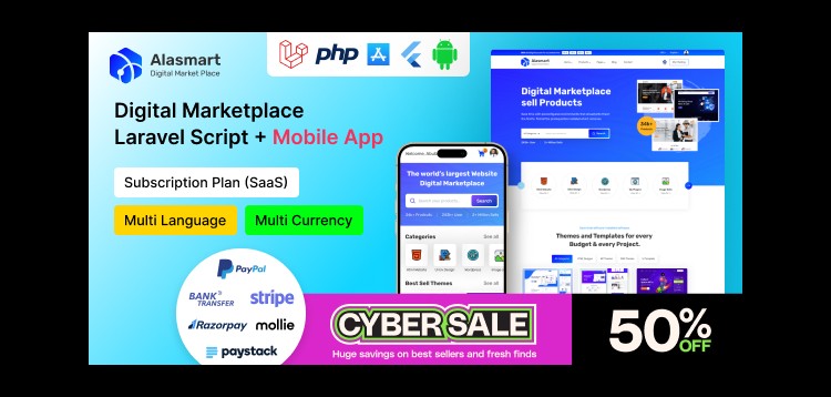 Item cover for download Alasmart - Digital Product Download Marketplace Laravel Script